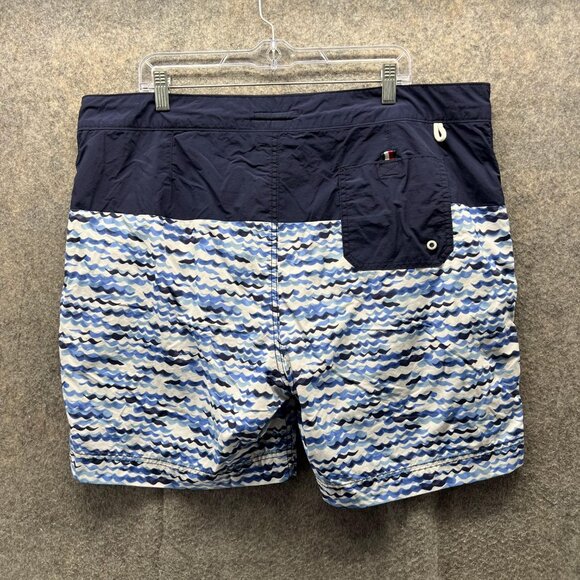 Tommy Hilfiger Shorts Men XXL Blue Navy Swimwear Polyester Button Trunks 2XL - Picture 9 of 12